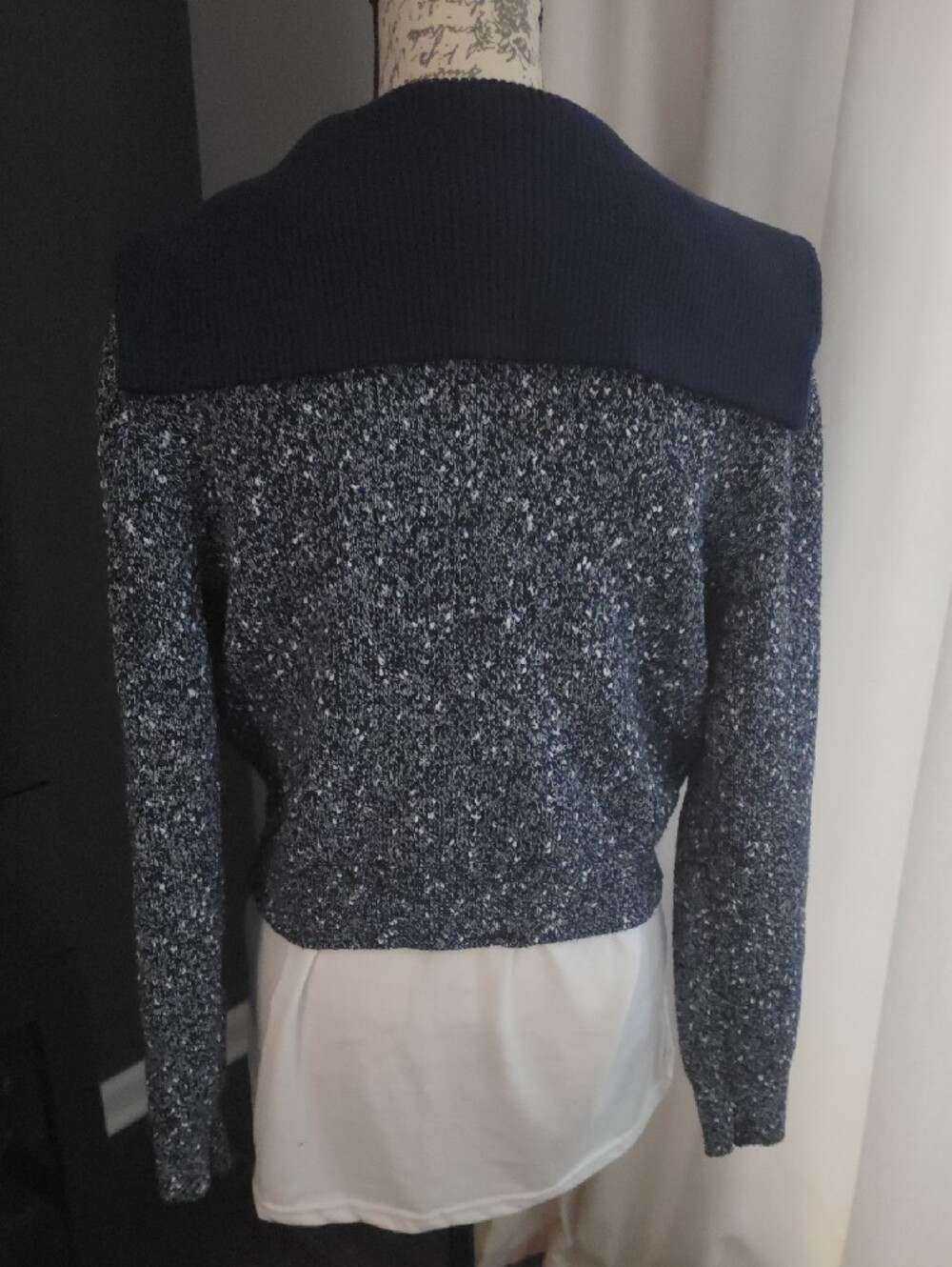 J. Crew - Marled Sailor Collar Cardigan in Navy Marl - Picture 4 of 5